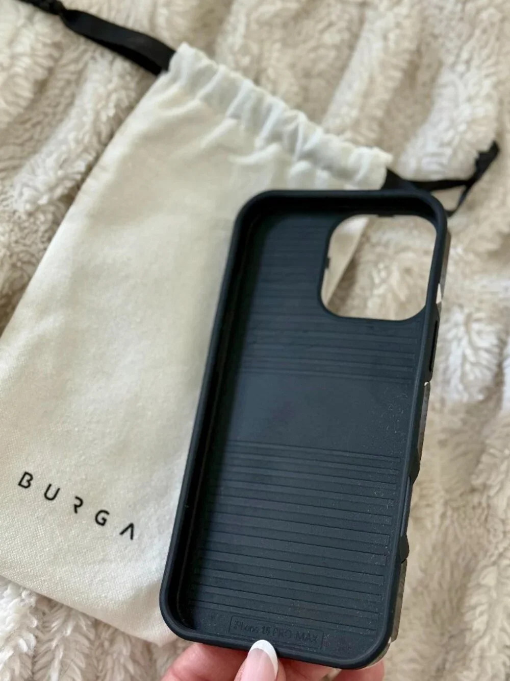 Brand New Burga iPhone 16 Pro Max Case - Black and Cream Checker